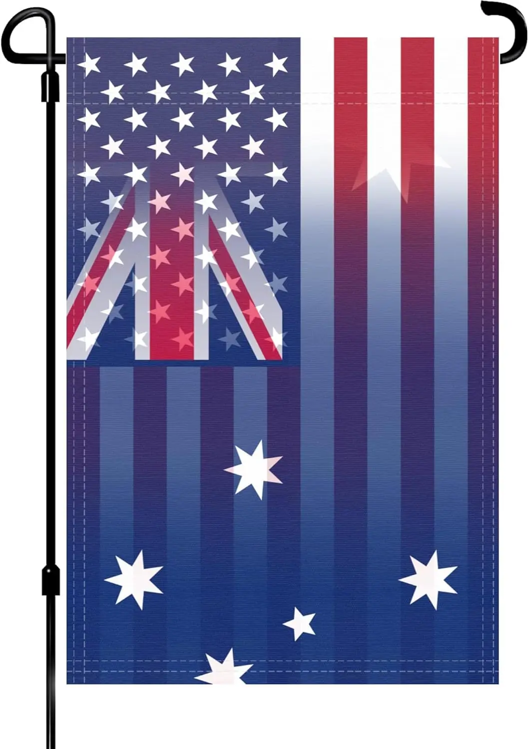 Australian American Garden Flag Combined - 12x18 Inch Double Sided Hybrid Garden Flags, Vertical 100% Polyester, Weather-Res SSL