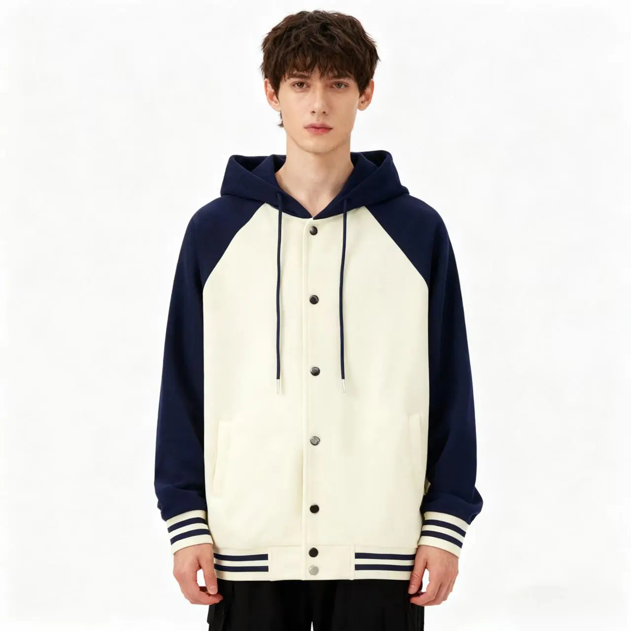 

Бейсбольная майка Miffy, куртка с капюшоном и толстовкой на молнии, милый мультяшный стиль для пары, свободная спортивная одежда, одежда с принтом