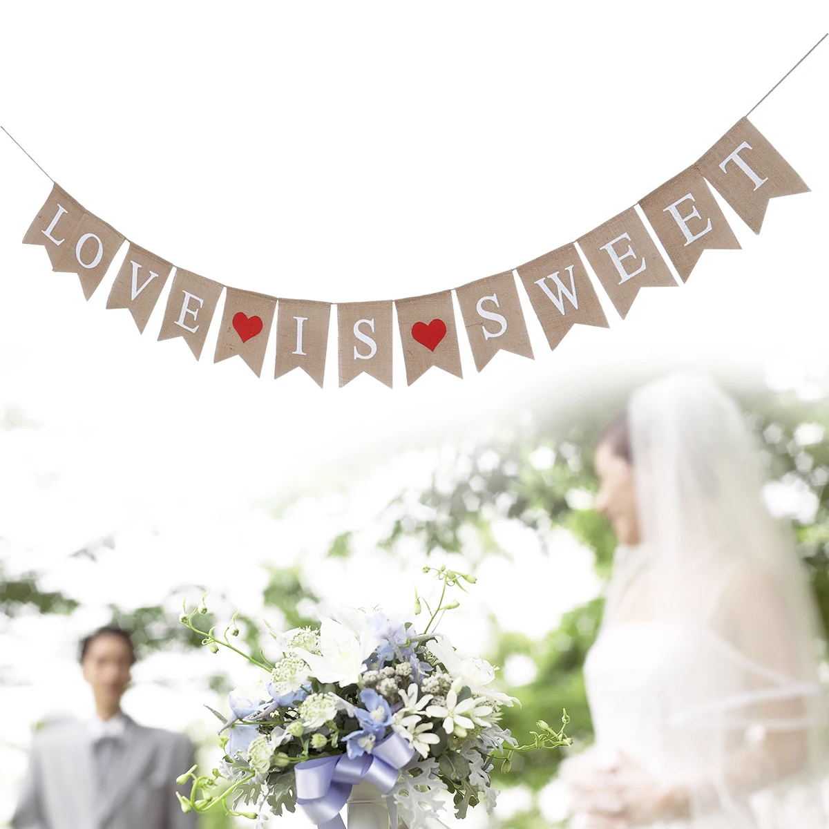 

2 .8M Sweet Garland Wedding Party Banner Bunting Burlap Letter