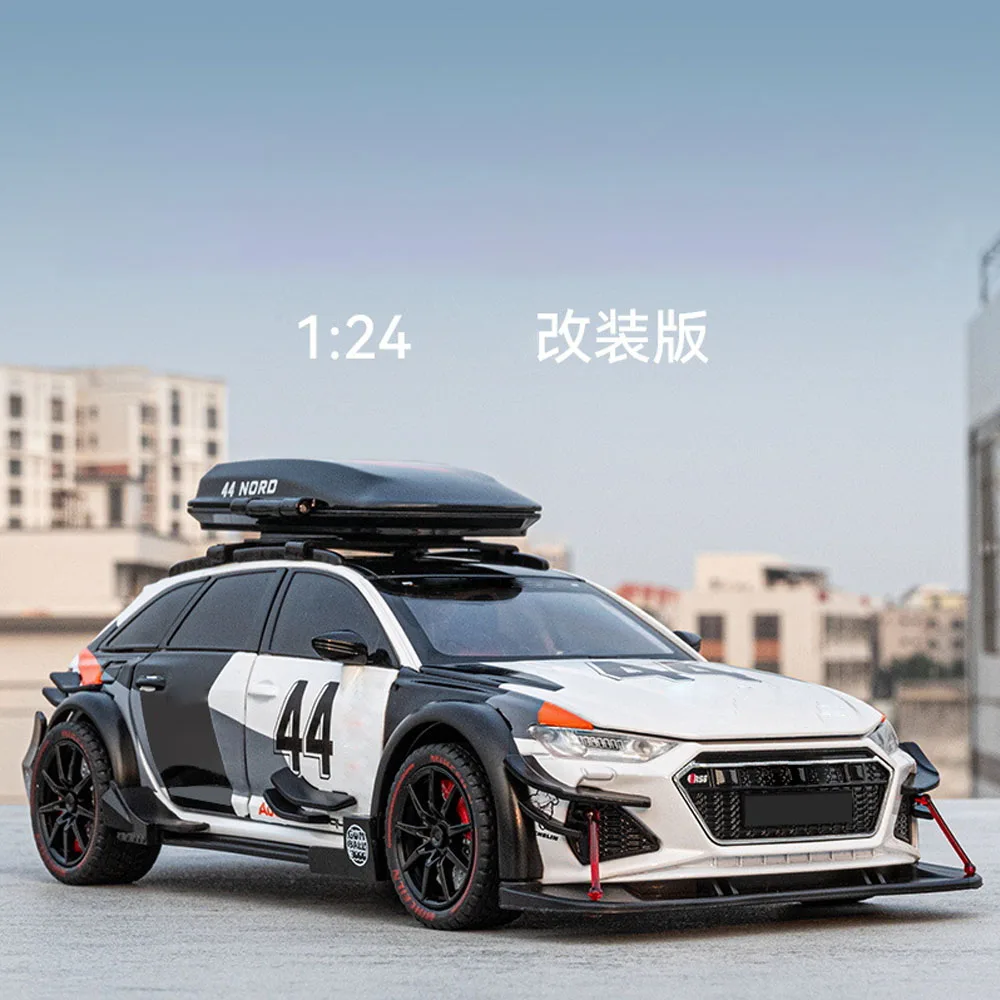 Car model scale 1:24 FOR Audi RS6 Modified alloy car model Simulated sports car model ornaments Automotive Interior