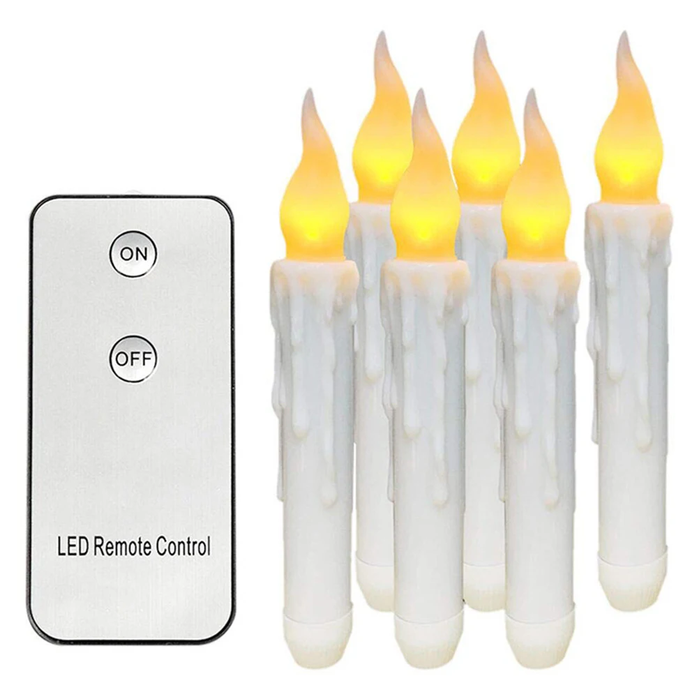 

6pcs Remote Control Electronic Light LED Decorative Lamp Simulated Flame Smoke Wedding Home for Kids