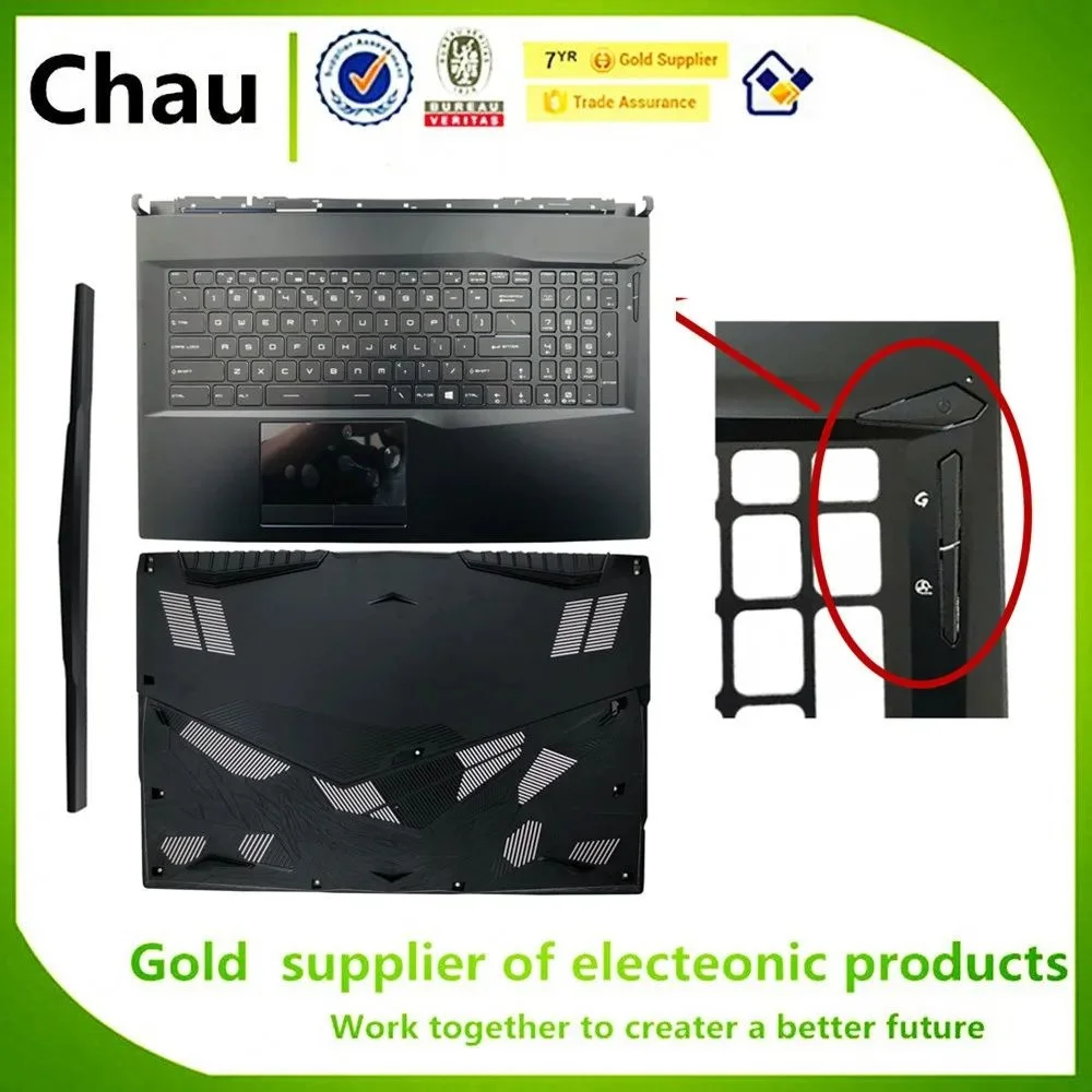 

Chau GL75 9SE 9SD MS-17E2 GP75 MS-17E3 MS-17E4 Upper Palmrest Keyboard Cover / Bottom Case Base / LCD Hinges Cover