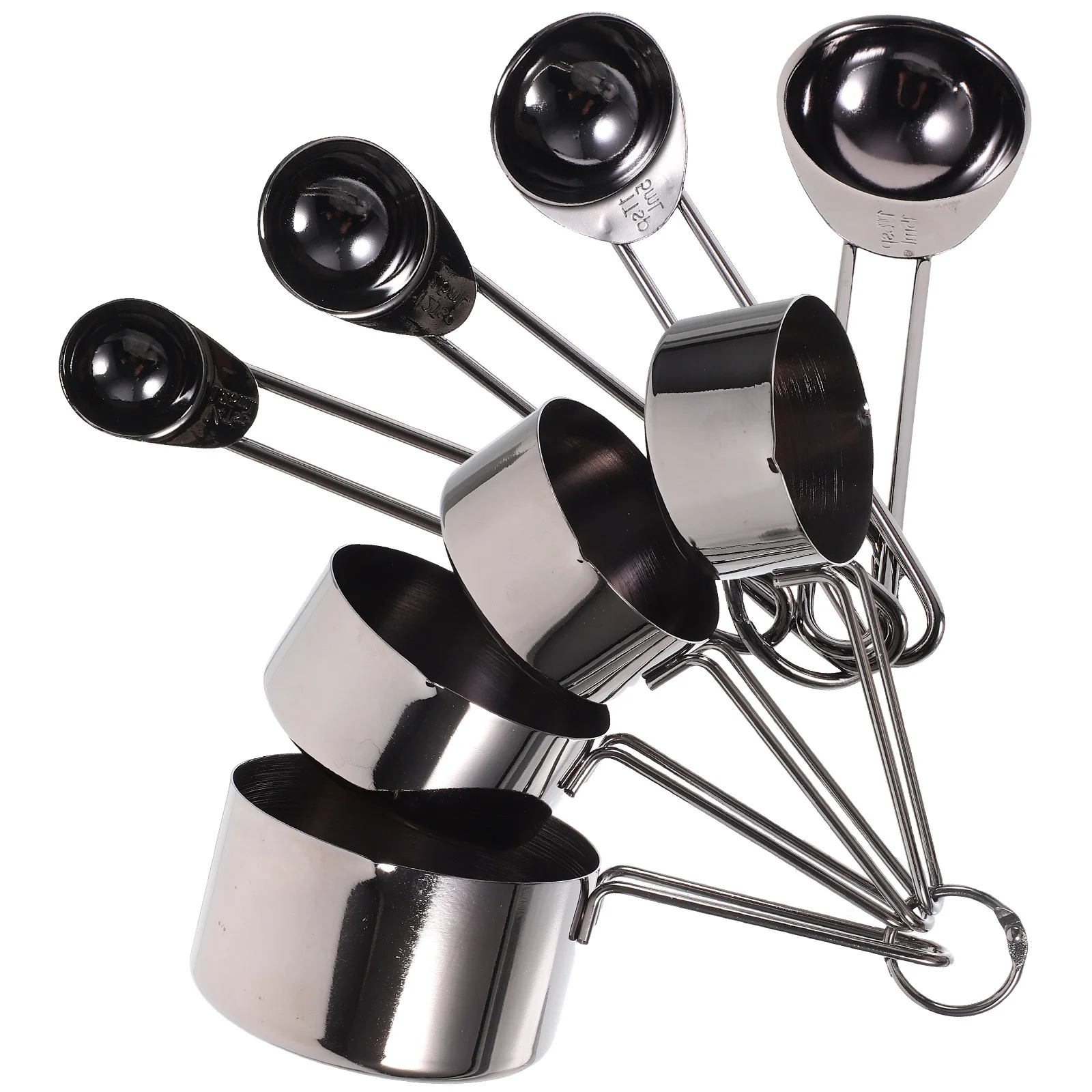 

1Set Stainless Steel Measuring Cups Spoons Kitchen Baking Set Ergonomic Handle Coffee Tea Sugar Measuring