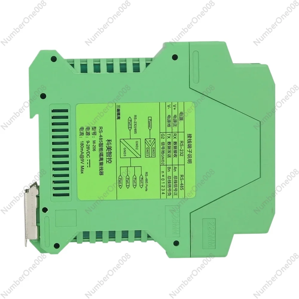 M-206 Intelligent Isolated RS-485 Hub Industrial 5-Port RS485 Hub with 1.5KV Optical Isolation