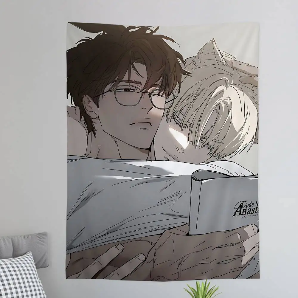 Korean Manhwa BL Anime Anime Tapestry Hanging Tarot Hippie Wall Rugs Dorm Home Decor