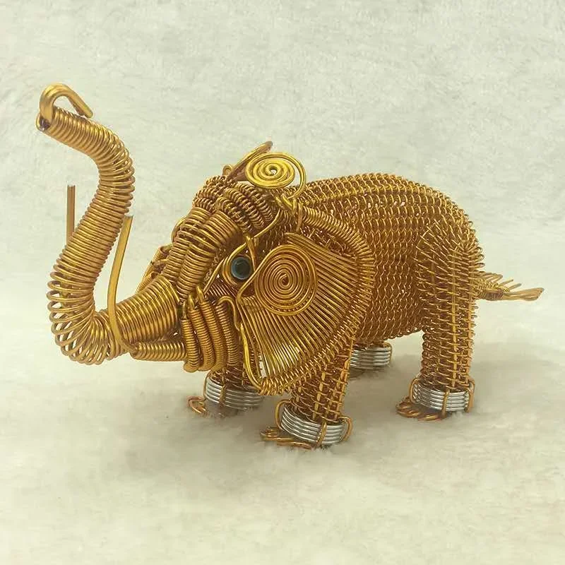 Handmade Elephant Decorations Crafts Office Living Room Ornaments Weaving Gifts Gifts Souvenirs