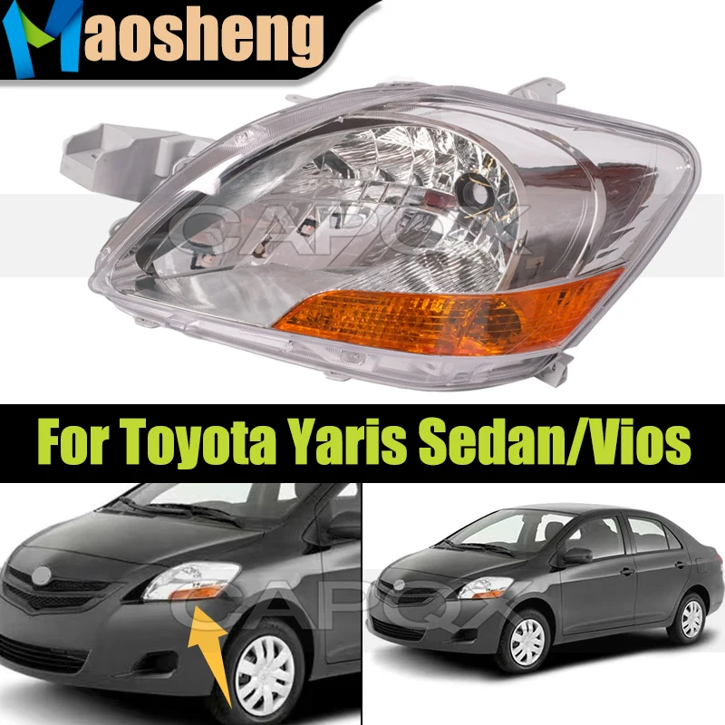 

Front Headlight Head Light Without Bulbs For Toyota Yaris Sedan/Vios 2007-2009 Headlamp Driver Light Replacement