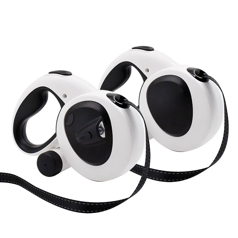 

Pet automatic retractable leash, reflective dog leash LED light