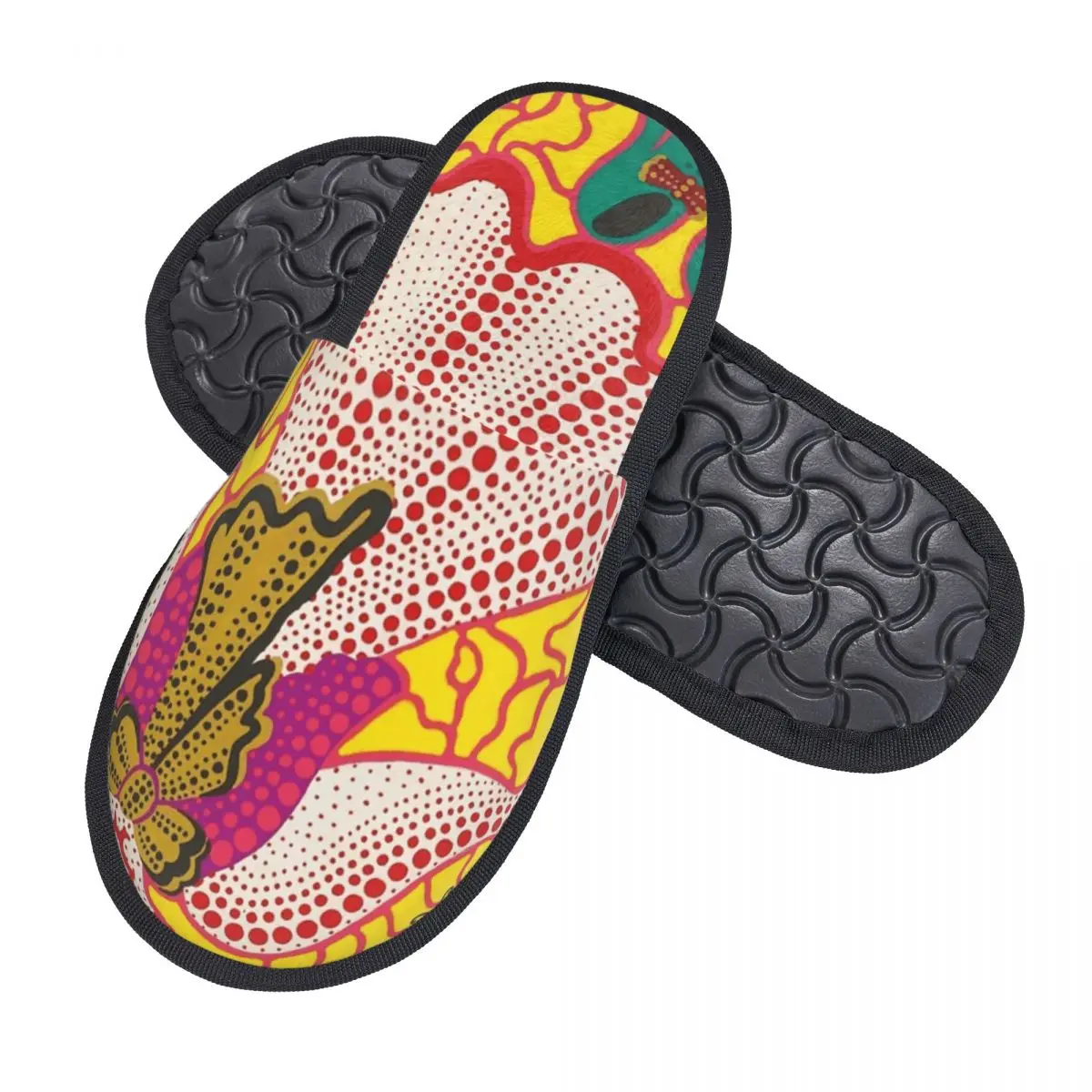 مخصص طباعة يايوي كوساما الفنان شبشب منزل دافئ دافئ مضحك سعيد اليابانية الفن رغوة الذاكرة رقيق النعال أحذية الملاعب المغطاة