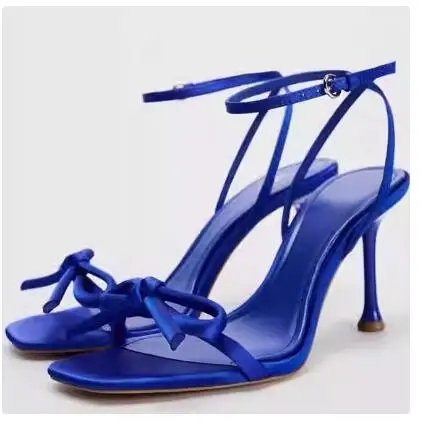 

Moraima Snc Summer Newest Butterfly-knot Ankle Strap High Heel Sandals Sexy Open Toe Cutouts Shoes Gladiator Dress Heels