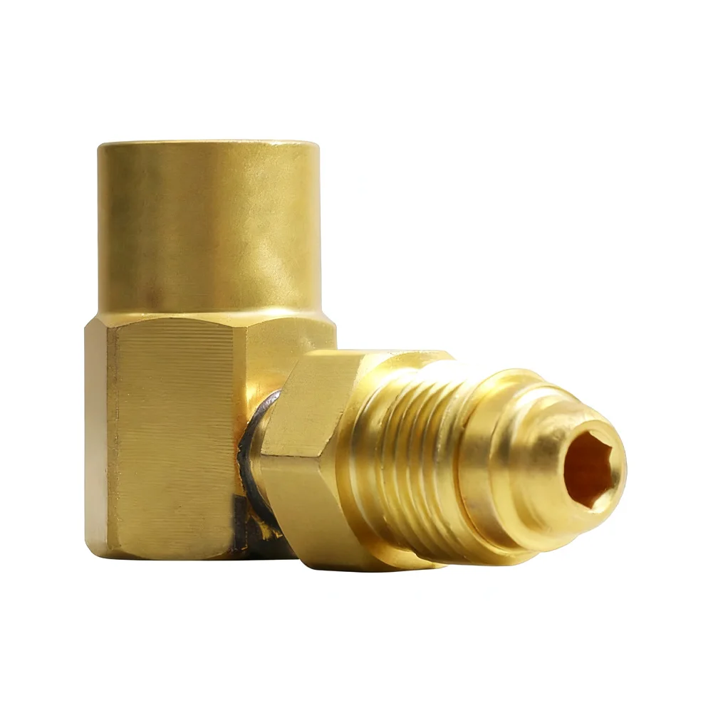 AW407 CGA032 Nut 90 Degree Elbow Adaptor for Argon Welding Gas Connector Suitable for TIG MIG Welding Equipment