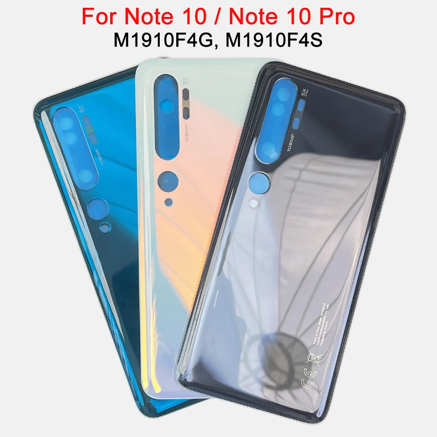 A+++ Battery cover For Xiaomi Mi Note 10 pro / Note 10 Back Cover Lid For Rear Glass Door Housing Case Smartphone Parts