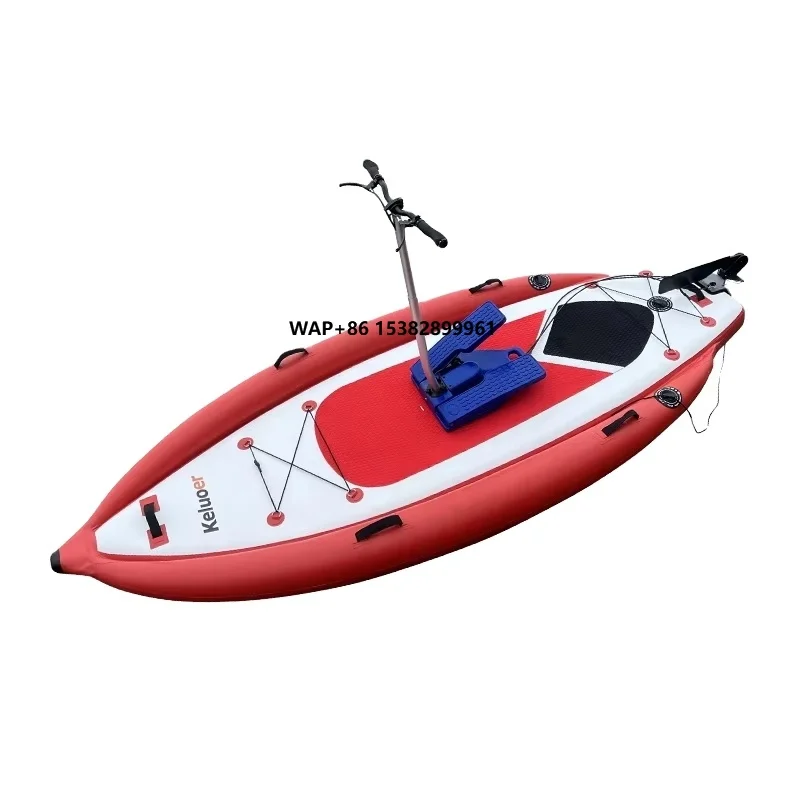 

Lightweight Inflatable Fishing Pedal Kayak 12 FT Single Person Standing on Top Ocean Kayak PVC Material