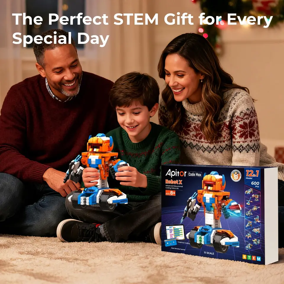 Apitor Robot X 12-in-1 STEM Technic Coding Robotic Toys, 600