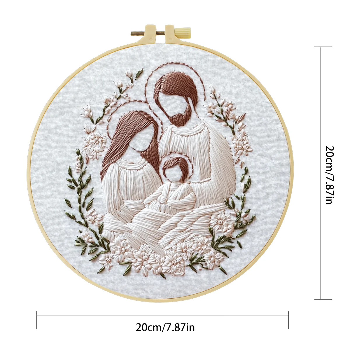 1 Stück 20X20CM/15X15CM 7,87/6,3 Zoll Stickerei-Starter-Kit DIY-Set Heimdekoration, Hochzeit, Stickerei-Set – Detail 4
