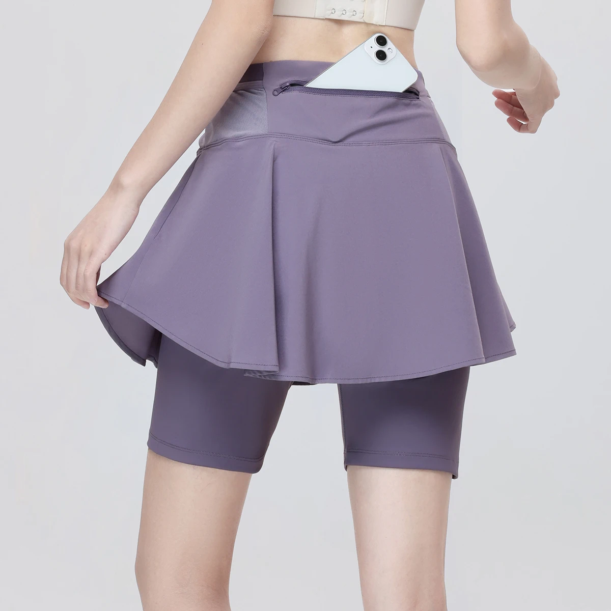 PHIGEER Women's Tennis Skirts, High Waisted 2 in 1 Sports Skirt with Pockets , Athletic Skorts for Running Badminton, Golf Wear
