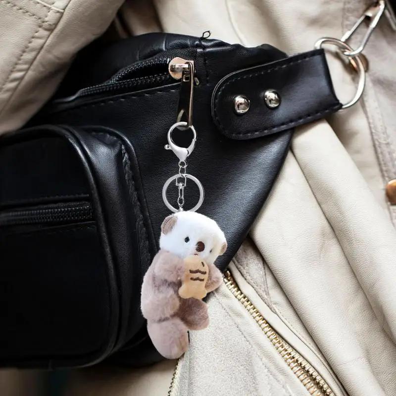 Animal Plush Keychain Soft Cuddly Stuffed Animal Keychain Purse Pendant Keychain Accessories Cute Animal Doll Keychain For