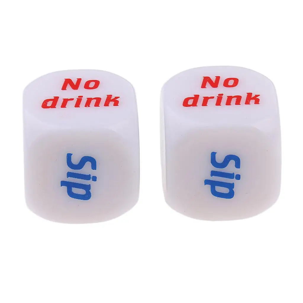 2-6pack 2Piece Creative Drinking Decider Game Dice Six Sided D6 for Pub Bar Beer