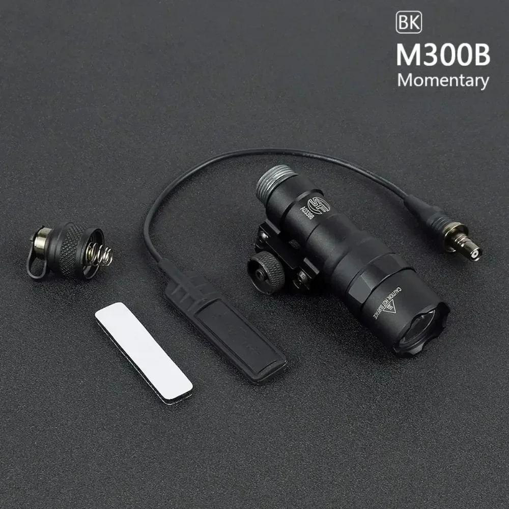 M300B M600B Tactical Gun Light Strobe LED Flashlight Metal Rifle Torch Fit 20mm Picatinny Rail with Pressure Switch