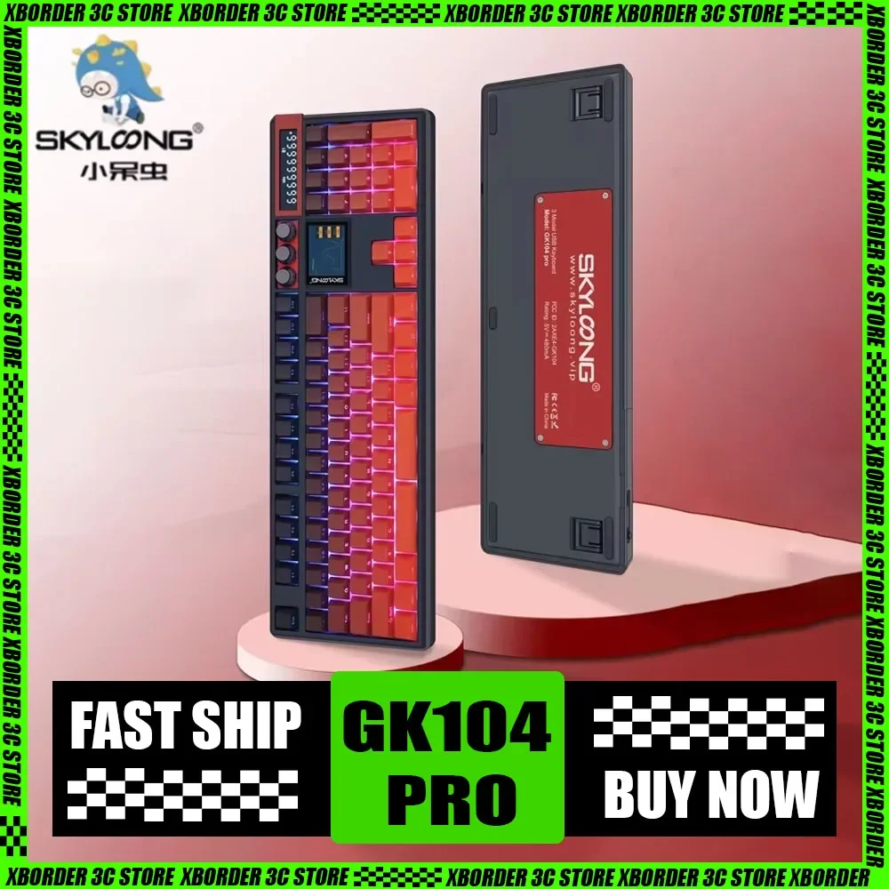 Skyloong Gk104pro Mechanical Keyboard 8k Dual Smart Screen With Knob 3 Mode Wireless Customized Keyboard Gk104 Pro Pc Calculator