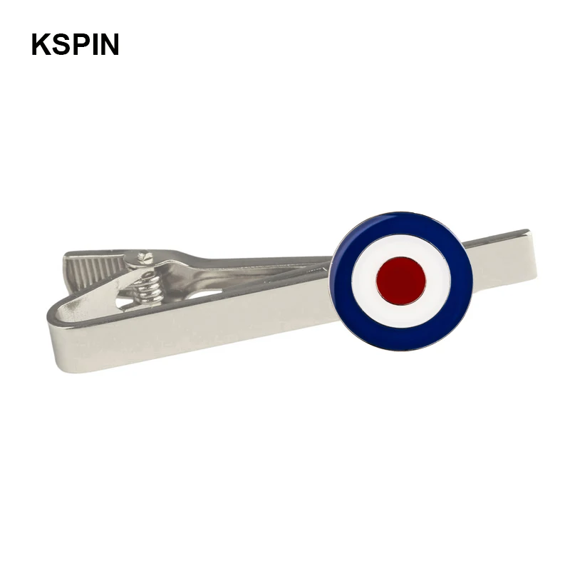 MOD Target Flag Tie Clips Men's Metal Necktie Bar Dress Shirts Tie Pin For Wedding Ceremony Metal Gold Tie Clip