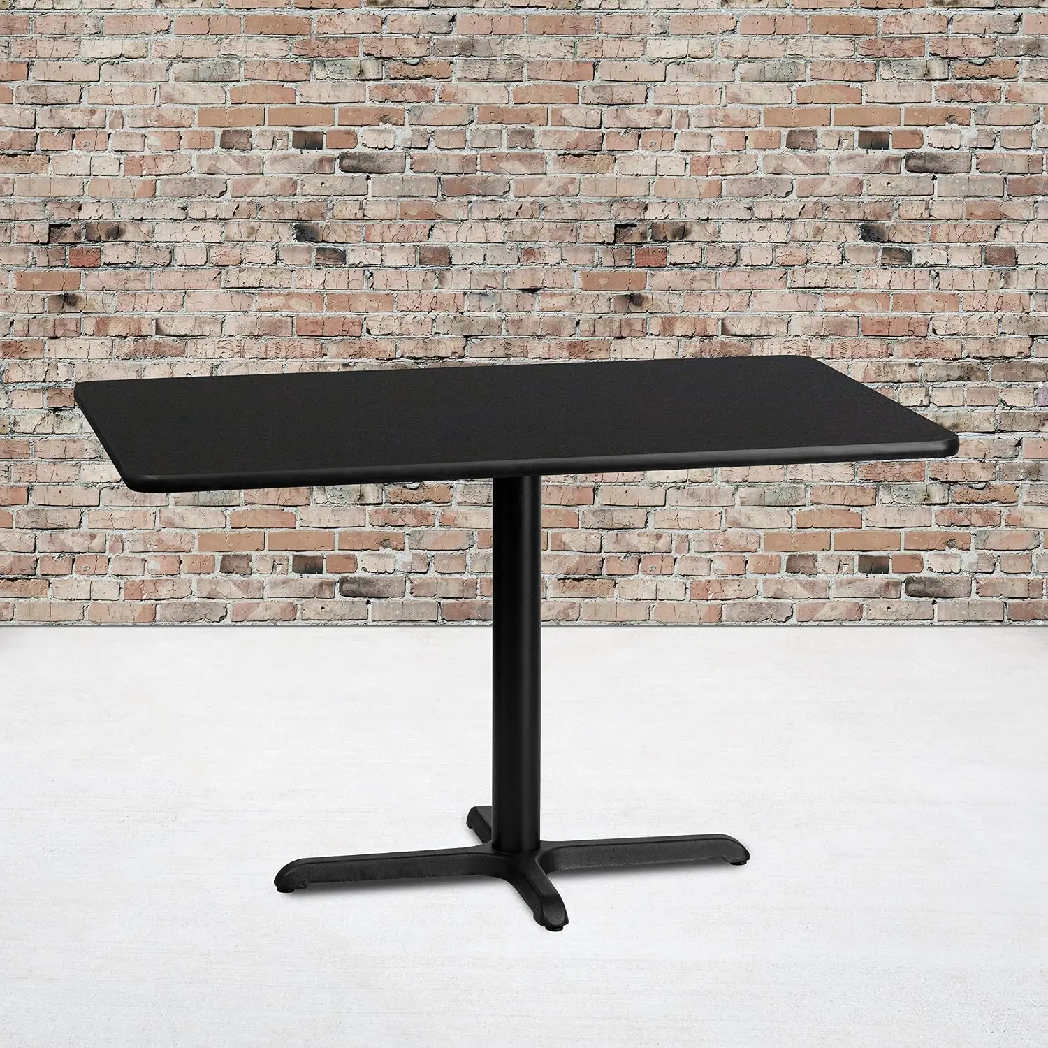 30''X 48'' Rectangular Black Laminate Table Top with 23.5'' x 29.5'' Table Height Base | Table Height, Laminate, Commercial Use, Durable Construction