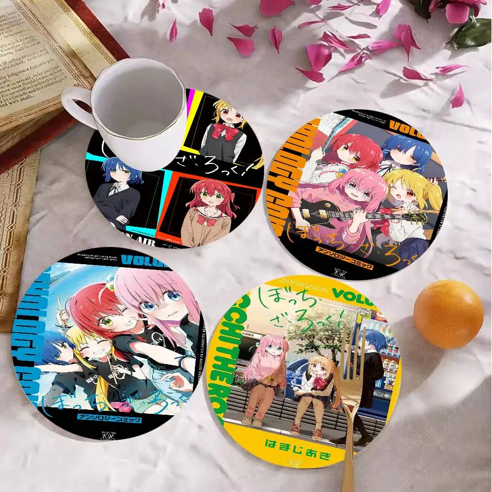 

Bocchi The Rock Coasters Suitable For Daily Family Gathering Decoration, Kitchen, Anti-slip Wooden Coasters