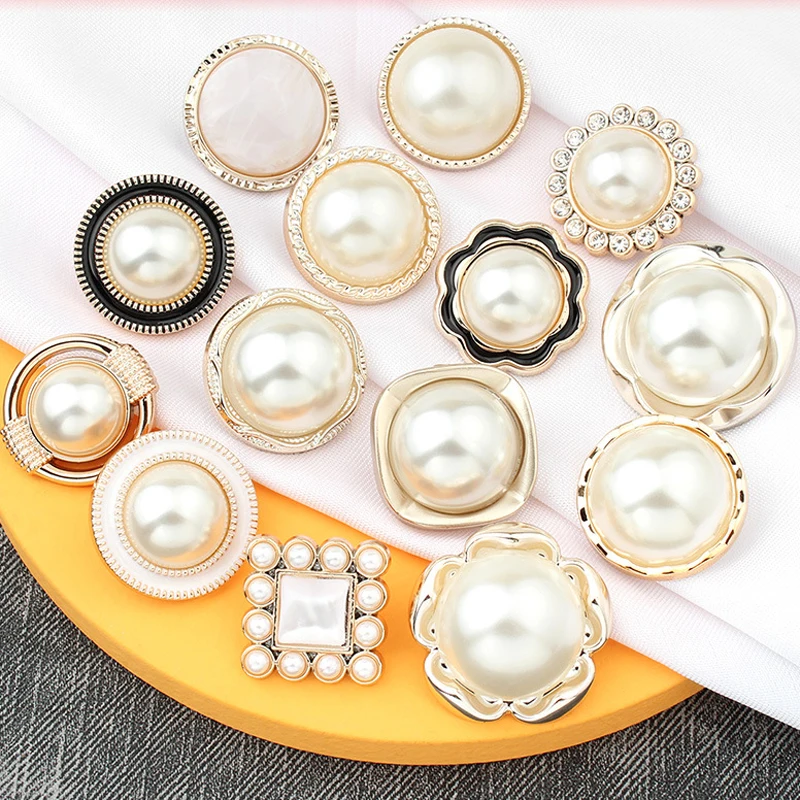 10pcs Women Brooch Buttons Pearl Buttons Plastic Shank Sewing Buttons for Clothing Decorative Bags Accessories Garment DIY Craft