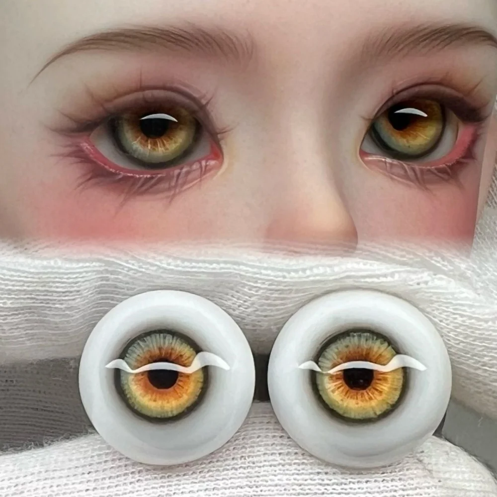 bjd doll eye fit for 1/3 1/4 1/6 size stereoscopic human eye pattern Brown with outer color ring resin eye doll accessories