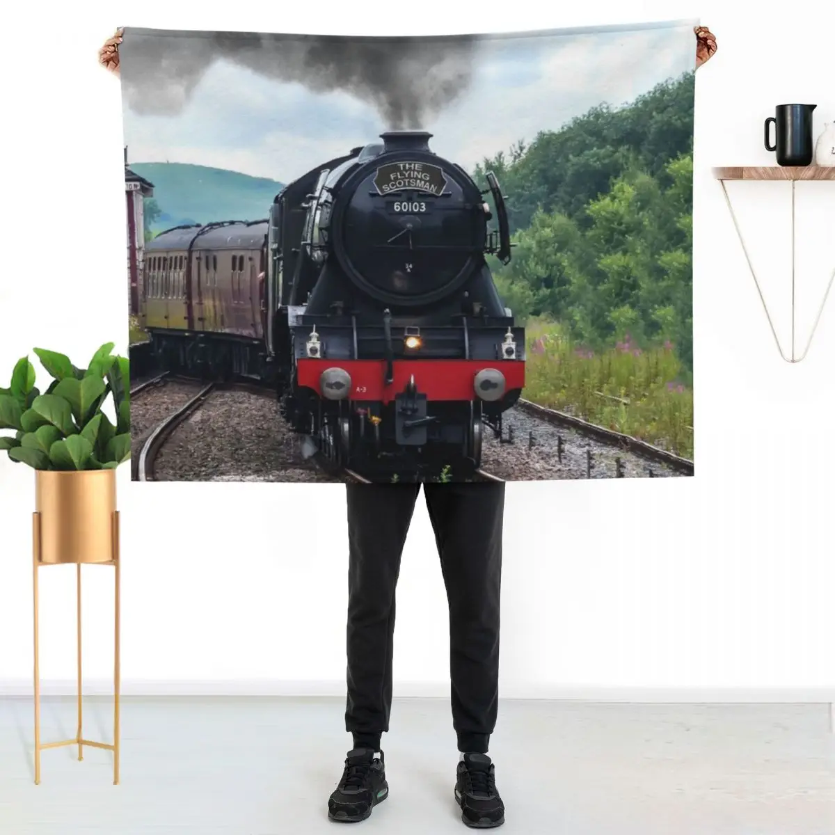 

Flying Scotsman crossing the points Throw Blanket Soft Plush Blanket as Housewarming Gift