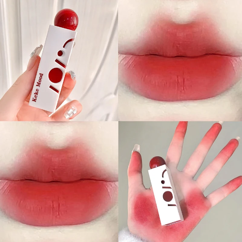 Sexy Red Matte Velvet Lip Gloss Waterproof Liquid Lipstick Lips Tint Mud Makeup Four Corners Lip Glaze Matte Lip Glaze Cosmetics