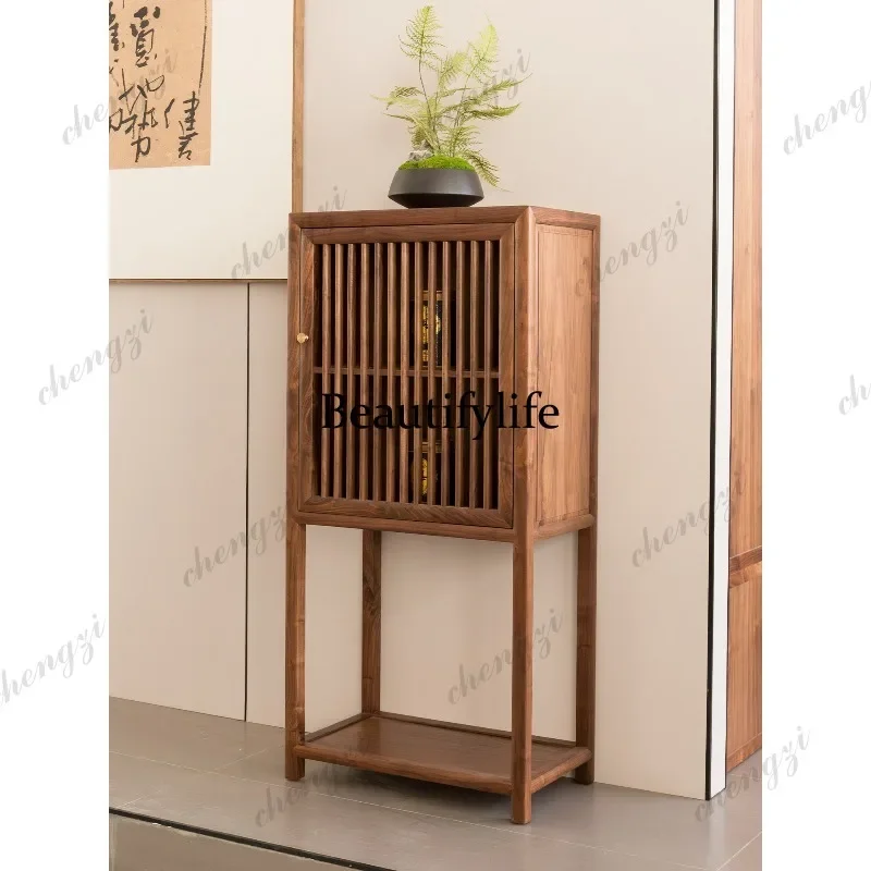 MM45 New Chinese North American black walnut corner cabinet solid wood storage cabinet storage side cabinet mortise and tenon