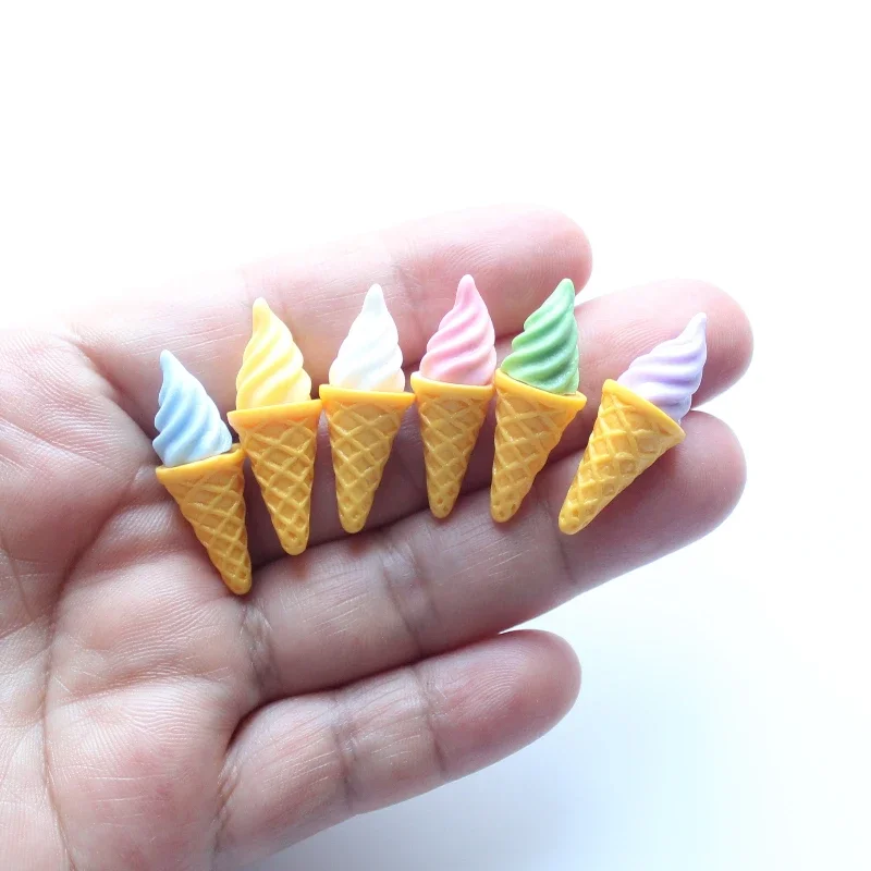 10pcs Mini Ice Cream Cute 3D Resin Food Kitchen Dollhouse Decor Photo Prop Home Desktop Scene Model DIY Phone Cap Embellishment