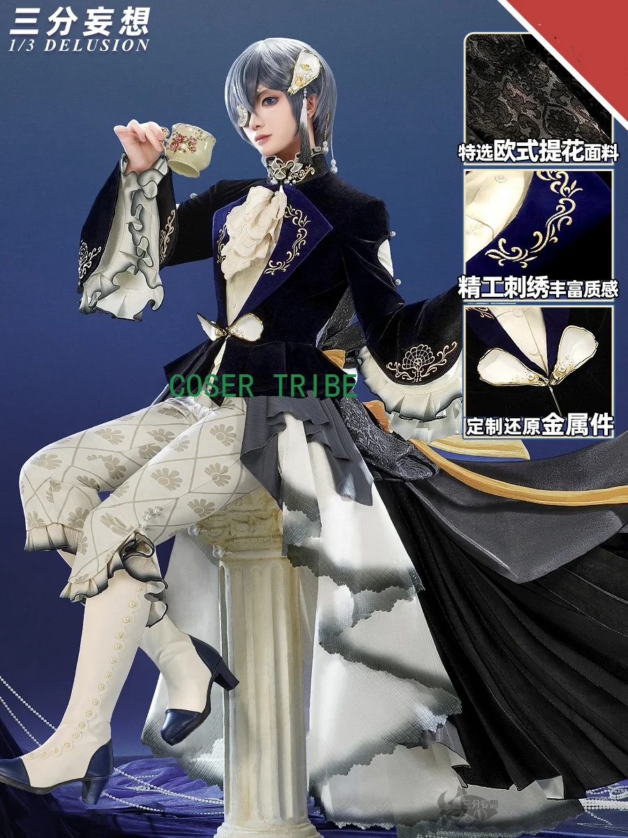 Three Point Delusion Black Butler Ciel Phantomhive Gown Cosplay Costume Cos Game Anime Party Uniform Hallowen Play Role Clothes