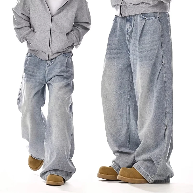 

Men's Trendy Jeans High Street Straight Versatile Loose Casual Wide-leg Pants Top Jorts Man Clothes Japanese 2000s Y2k Shorts