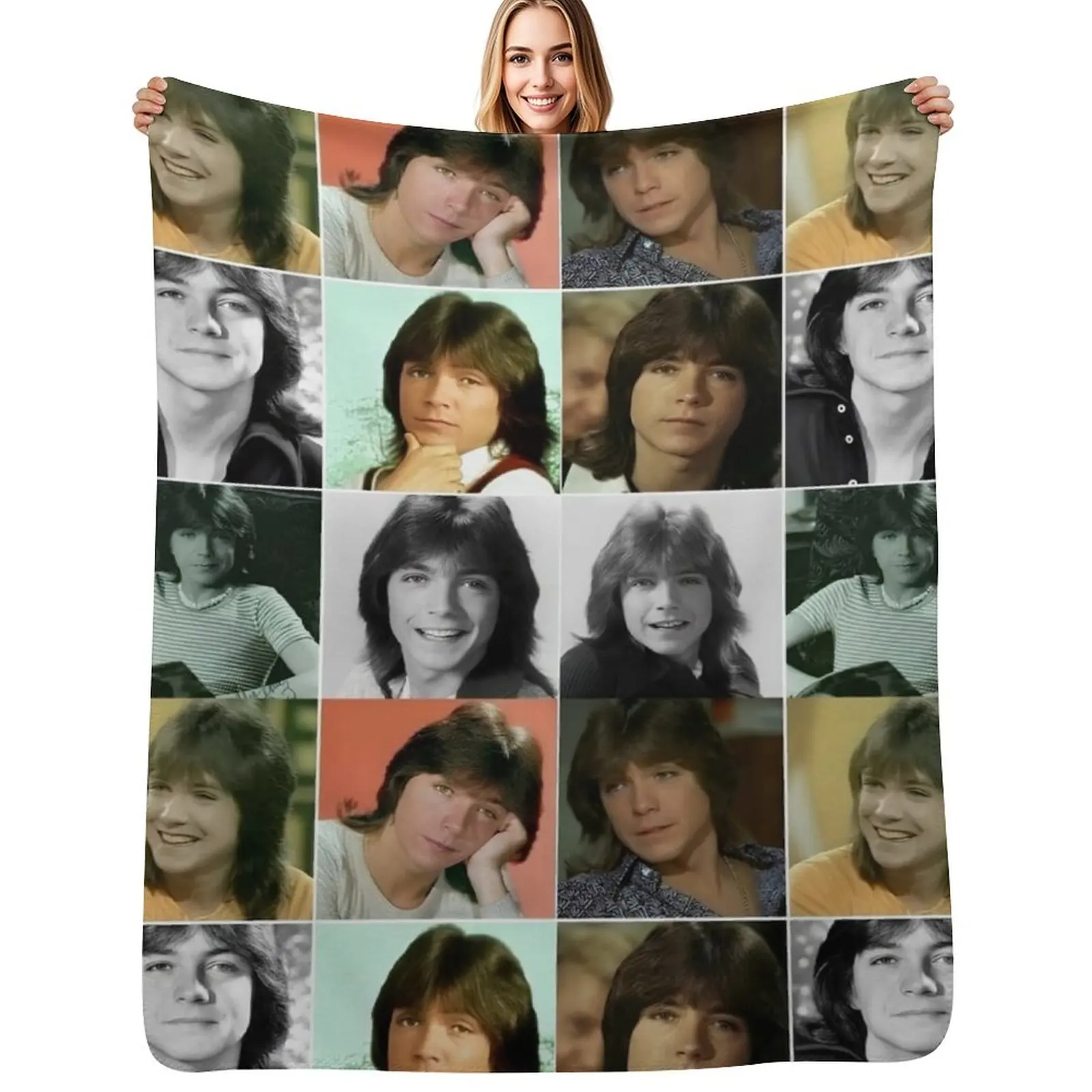 david cassidy aesthetic collage Throw Blanket Flannel Fleece Soft Warm Throw Blanket