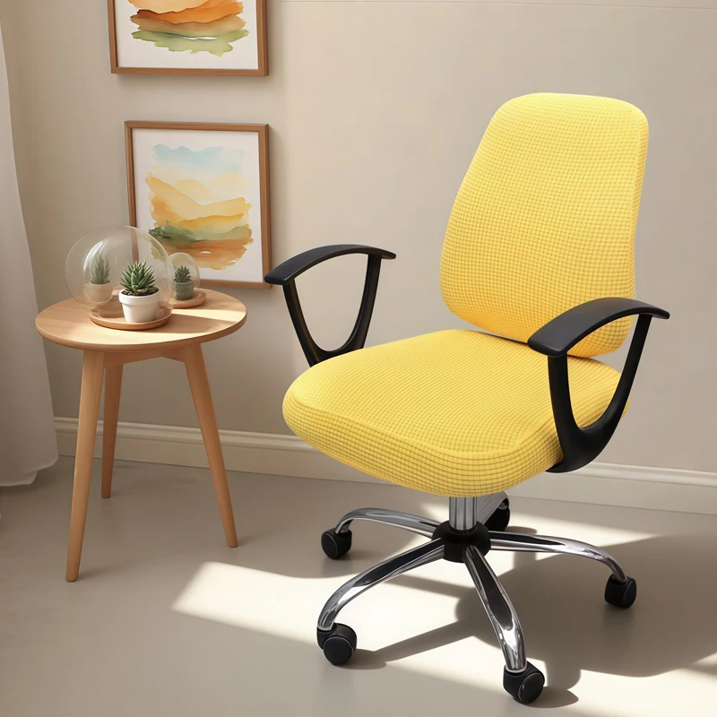 

2 шт./компл. жаккардовые высокоэластичные чехлы на офисные стулья в клетку, новинка 2025 года, утолщенный компьютерный спандекс, разделенный чехол на сиденье, чехол на кресло