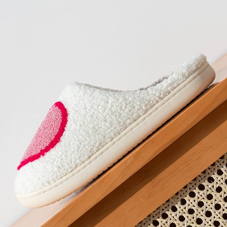 Sandal Rumah Wanita Big Heart Love Nyaman untuk Kamar Tidur Anak Perempuan, Bernapas, Anti Selip, Sepatu Bulu Halus, Hadiah Ulang Tahun untuk Pacar