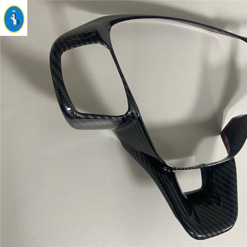 

For Ford Kuga Escape 2020 - 2024 ABS Carbon Fiber Look Auto Steering Wheel Cover Trims Stickers Car Accessories Styling Frame