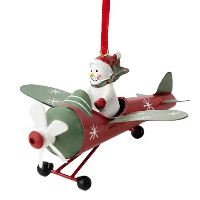 Avión volador de Papá Noel/muñeco de nieve, adornos navideños, juguetes colgantes para árbol de Navidad, decoración del hogar, regalo para niños