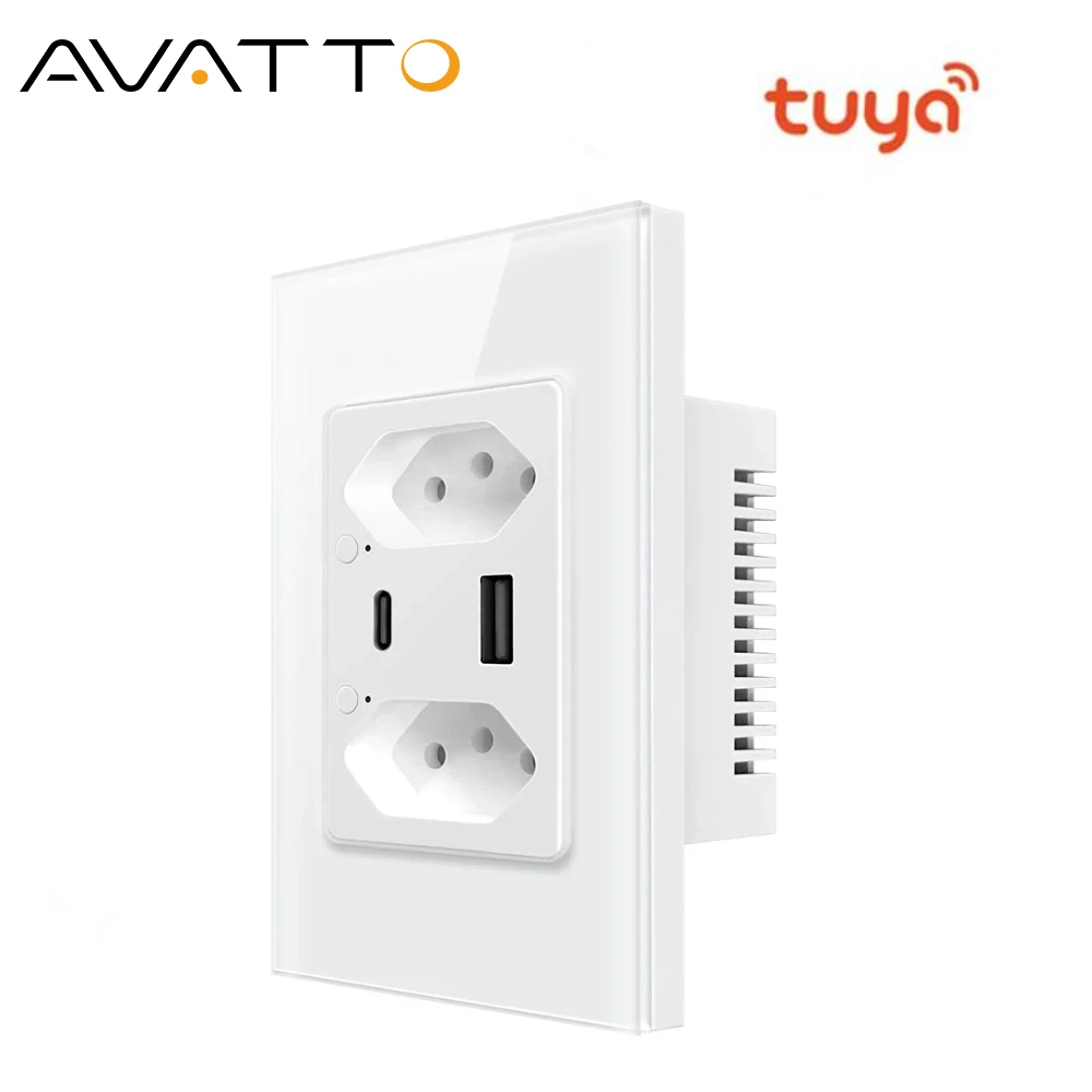 

Настенная розетка AVATTO Tuya с поддержкой Wi-Fi и USB Type-C