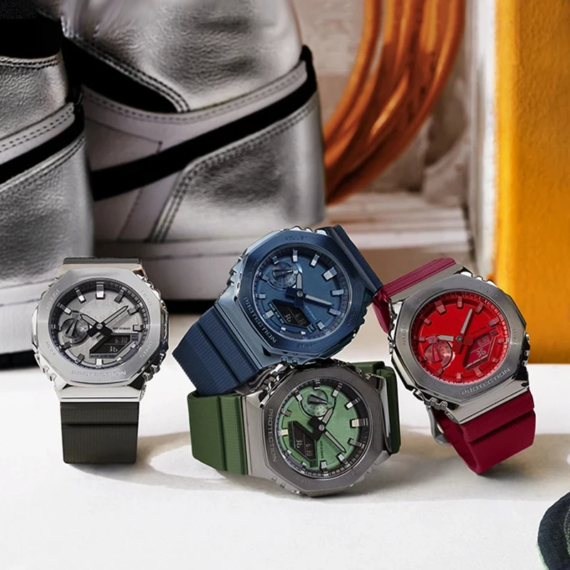 PEIYI Resin Rubber Watchband Men 26.16mm For Casio G-Shock Band GM-2100 / GA-5600 Series Silicone Wristband