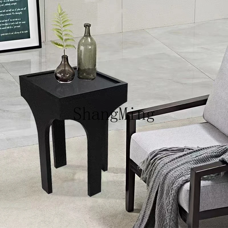 

ZYY household sofa side cabinet small side table minimalist coffee table light luxury solid wood tea table square ash wood