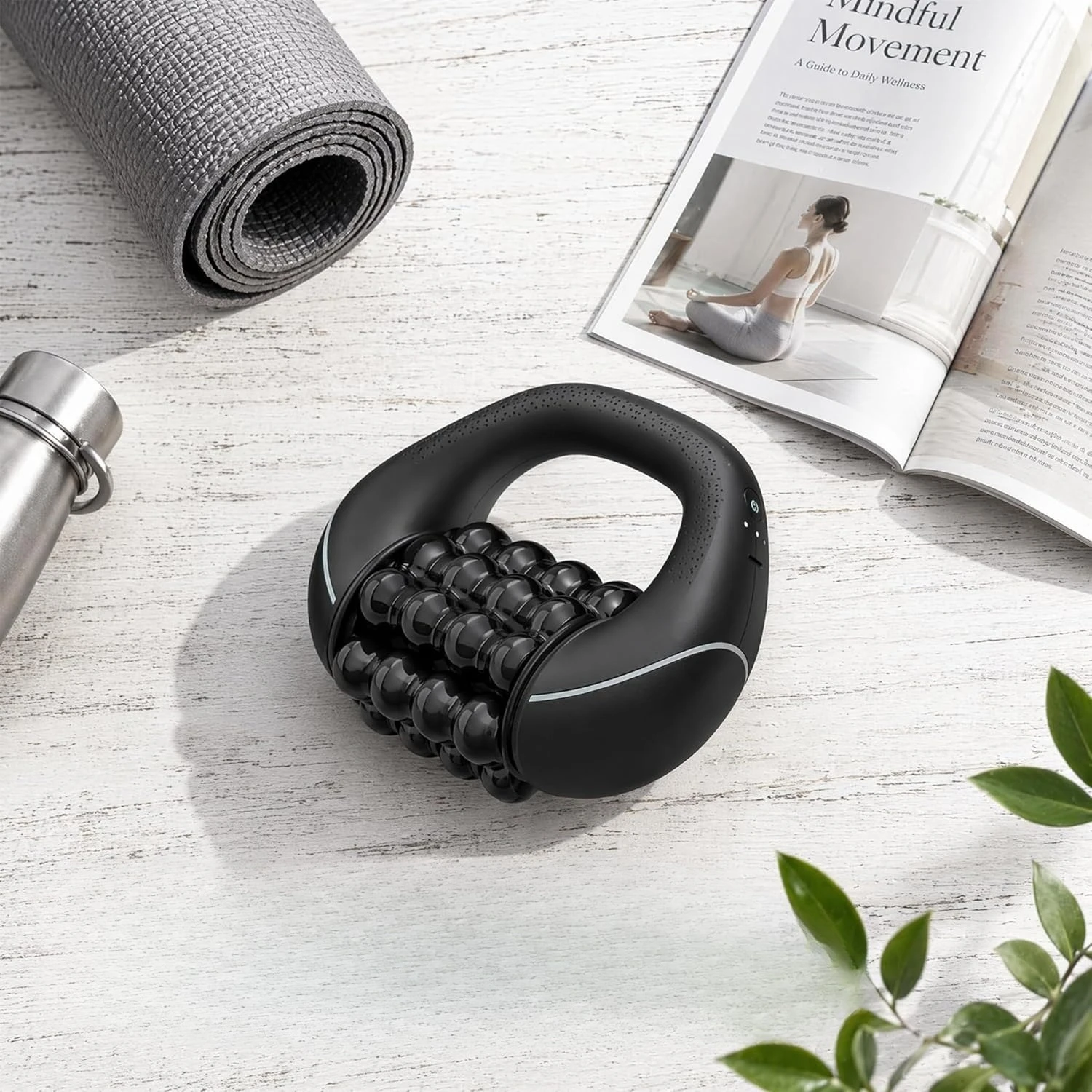 Rechargeable Handheld Electric Roller Massager Portable Impact Massage Tool for Shoulder Back Arm Leg Full Body Relief view 2