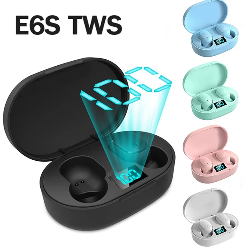 E6S Wireless Headphones Fone Bluetooth Earphone TWS Stereo In-Ear Wireless Bluetooth Headset Sport Air Earbuds for iPhone Xiaomi