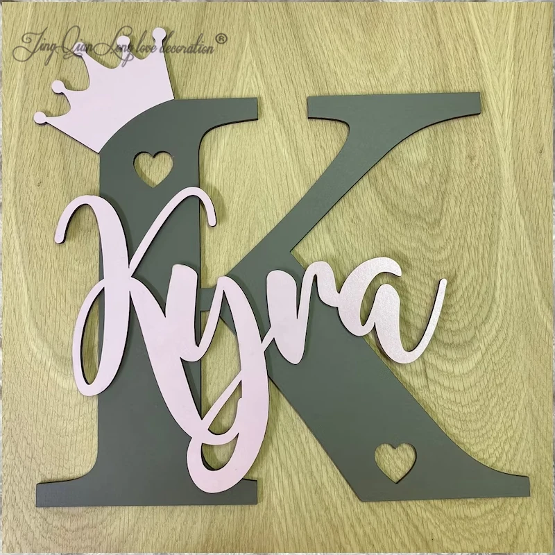 

Custom Made Any name and letter - Personalized Painted Wooden Letter with Name Plaque Sign Tag