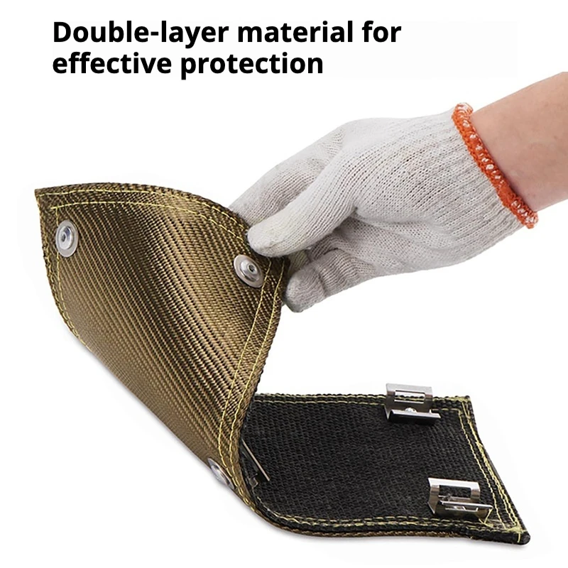 Titanium Pipe Shield Exhaust Heat Shield, Two-layer Material Design Heat Protection Protects Heat Sensitive Components, Hoses,