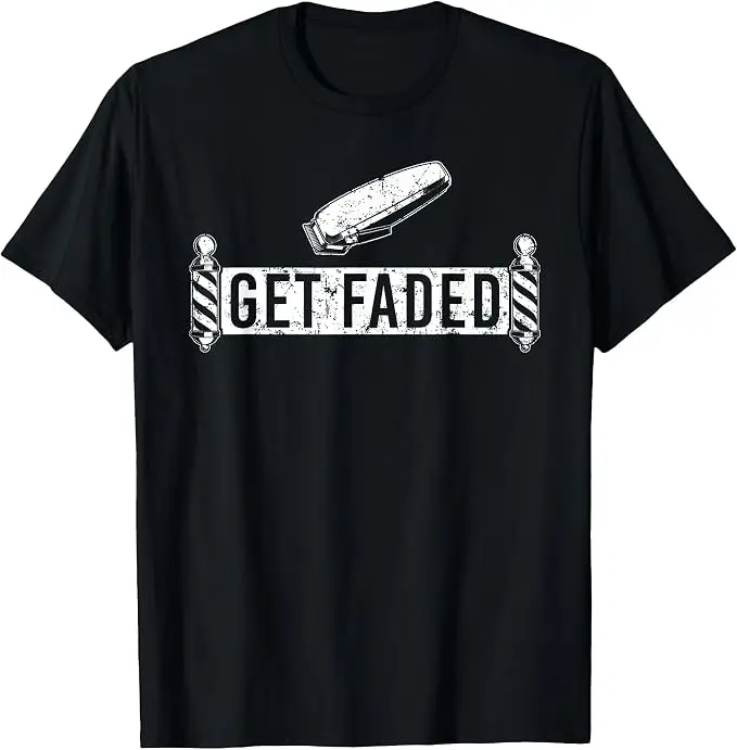 Lustiges „Get Faded Barber“-Design für Männer, Väter, Friseur-Liebhaber, T-Shirt, Y2k-Friseur-Grafik-Schriftzug, weiches Baumwoll-Oberteil – Detail 9