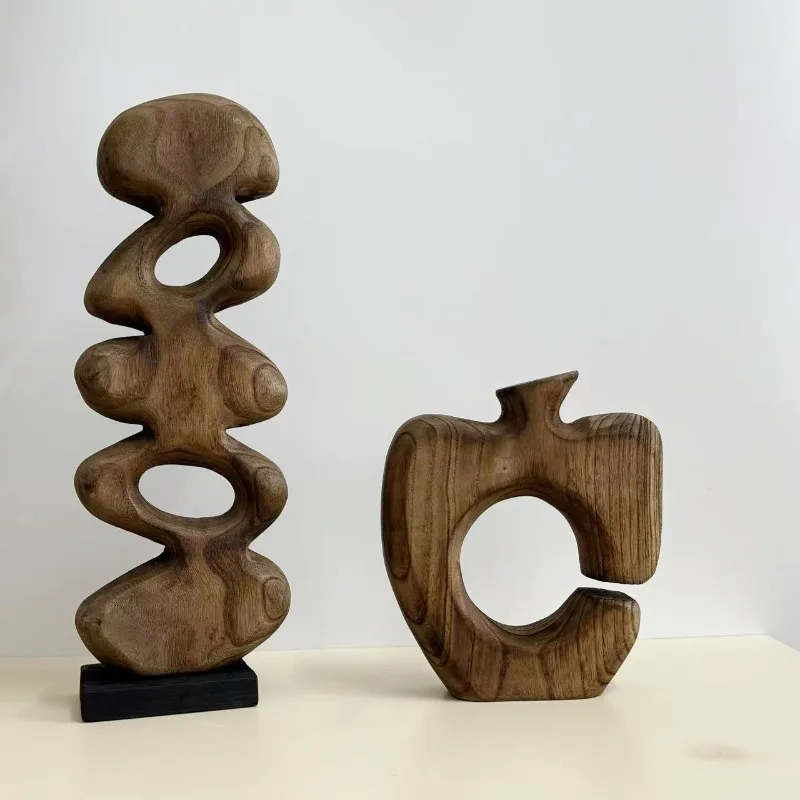 

Vintage Solid Wood Decoration Crafts Chinese Zen Coffee Table Centerpiece Handmade Entryway Display Living Room Home Decor