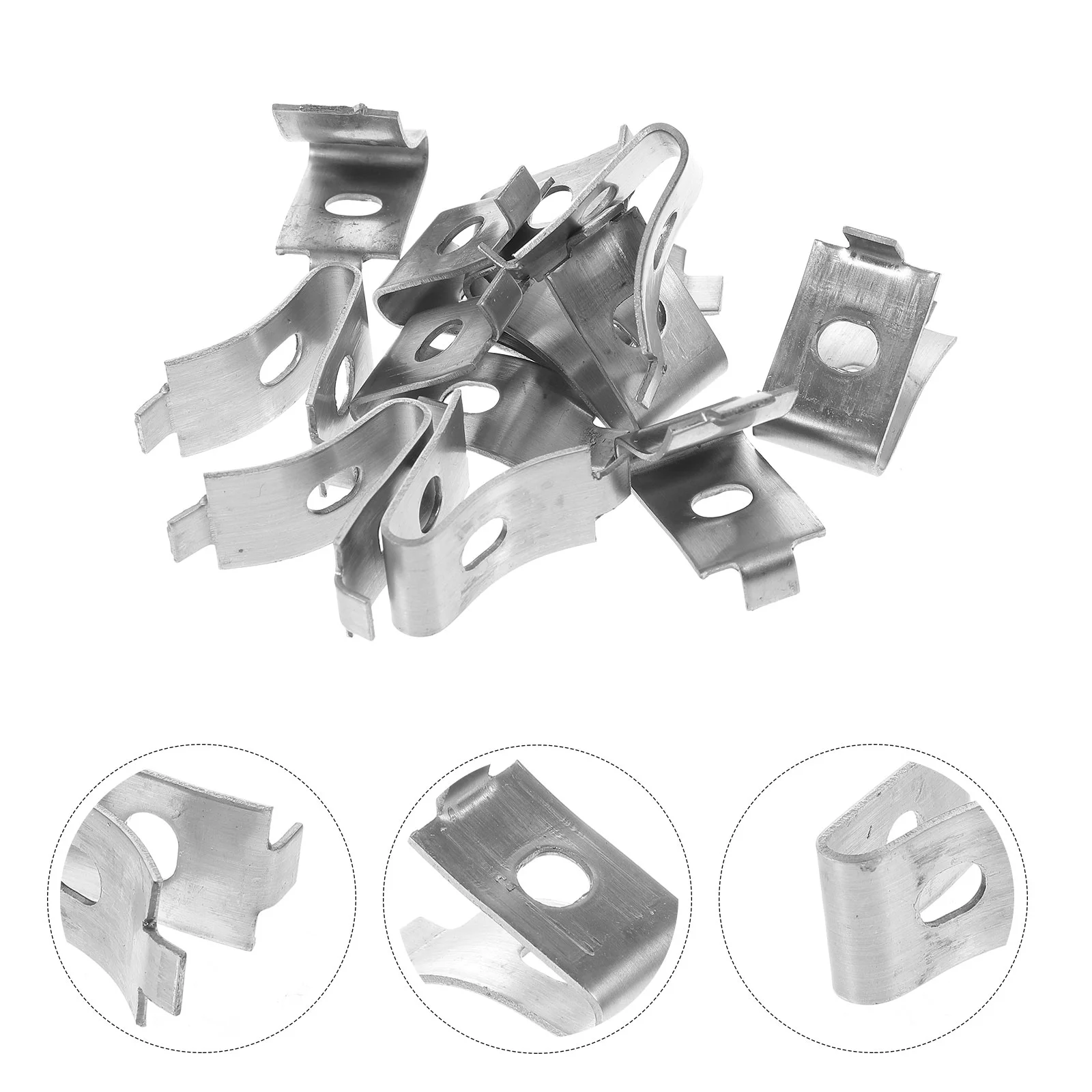 

10 Pcs Shelf Bracket Clip Wire Shelving Clips Shelves Heavy Duty Support Glass Brackets Stainless